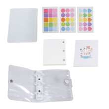 Tasche per Raccoglitori, Set di Accessori per Taccuini Ricaricabili un 3 Fori, Taccuino un Fogli Mobili nel PVC Trasparente, (Bianca)