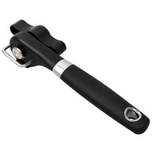 Apriscatole Manuale, Apriscatole Portatile con Bordo Liscio, Apriscatole per Alimenti, Cucina e Ristorante, Nero