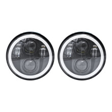 2X 5.75 LED Headlight, 5-3/4 Motorcycle Headlight with White Halo DRL for  Sportster Iron 883 Dyna Street Bob