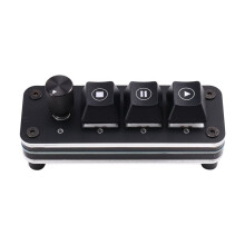 Mediacontroller QLAB Keyboard Professionele Prestaties 3-Toetsen Draaiknop Drivevrije Muziekspelercontroller USB Type-C