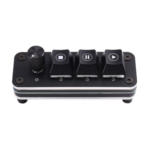 Media Controller QLAB Keyboard Professional Performance 3-Key Knob Drive Free Music Player Controller USB Type-C