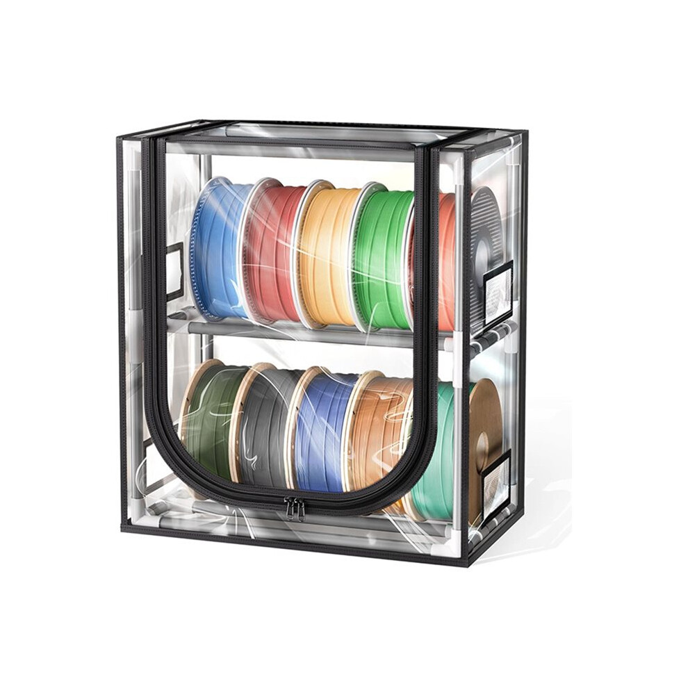 3D Printer Filament Storage Box 2 Tiers Filament Storage Rack With Trans Cover Holds To 10 Roll 4713606318269