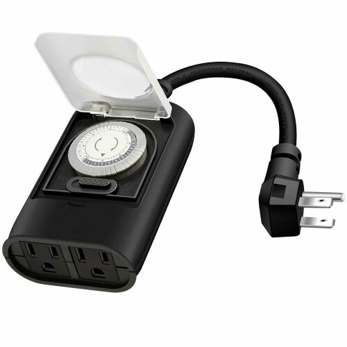 Outdoor Mechanical Timer Outlet 2-Gang 120V