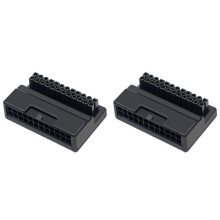 2X ATX 24 Pin Naar 90 Graden Stekker Adapter Moederbord Moederbord Voeding Kabel Connectoren DIY Montage Accessoires