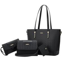 Elegante PU-Handtasche für Damen mit Reißverschluss,-Schwarz