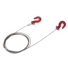 1Pcs 1/10 Rc Car Crawler Steel Tow Rope with Hooks & 2Pcs Metal Front Rear Bumper Rescue Trailer Hook & Mount Set