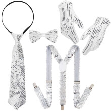 Sequins Dance Star Costume 80s 90s Stage Outfits Hat-Set 5