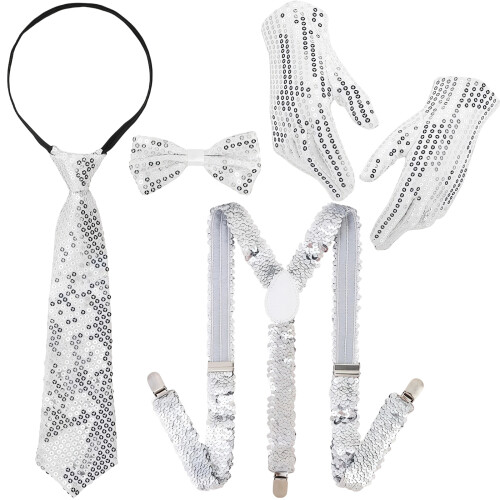 Sequins Dance Star Costume 80s 90s Stage Outfits Hat-Set 5