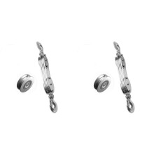 2X Block and Tackle Pulley System, 4-Wheel Rope Pulley Hoist,2200LB Work Load with 65Ft of 1/4 Inch Rope, White