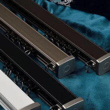 Black Curtain Track 1.0M Heavy Duty Ceiling Mount Rail System for RV Shower Room Durable Aluminum