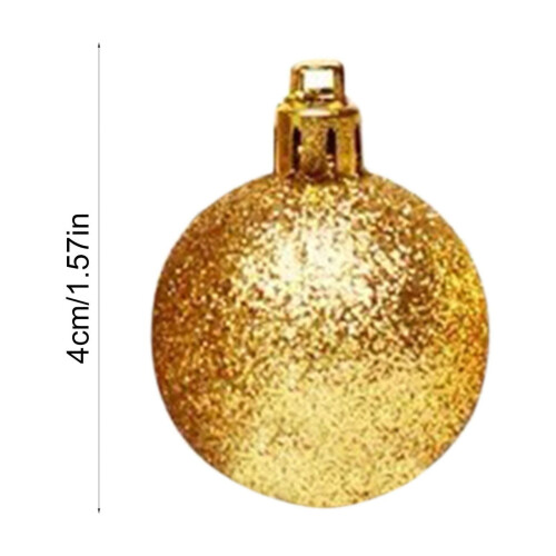 24 Pack Gold Shatterproof Christmas Baubles 40 mm 1
