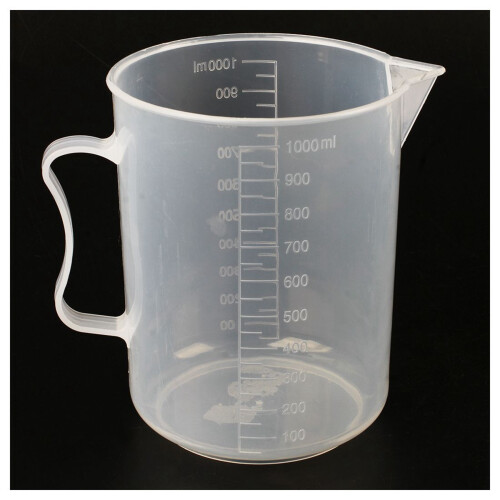 2X 1000Ml Bicchiere Trasparente con Manico
