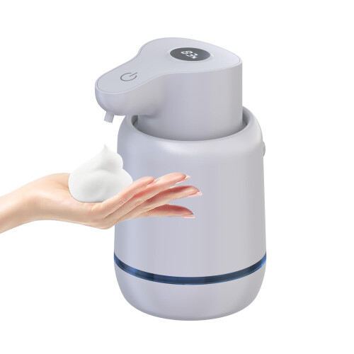 Automatic Foaming Soap Dispenser 420ml Touchless Smart Sensor USB Rechargeable Gray for Bathroom and Kitchen