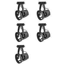 5X Lamp Bases Track Light Bracket Adjustable E27 PAR30 Spotlight Track Light Bracket for Commercial and Home Use Black