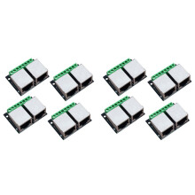 8 Stück RJ45-Ethernet-Breakout-Board mit Zwei Buchsen, 3,5-mm-Anschlussplatine, Geschirmtes Netzwerkadapterterminal