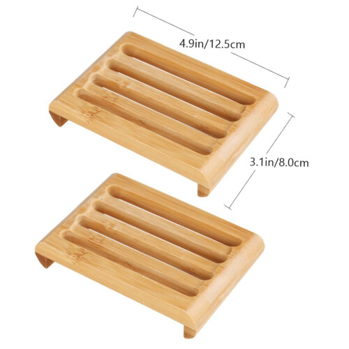 2 Pack Self Draining Soap Dish for Bathroom and Kitchen, Extends Bar Soap Lifespan, Easy Clean 1