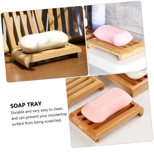 2 Pack Self Draining Soap Dish for Bathroom and Kitchen, Extends Bar Soap Lifespan, Easy Clean 2