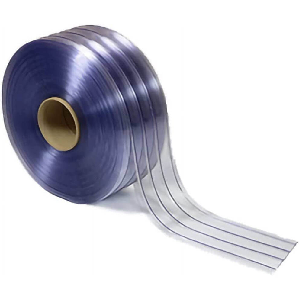 Pvc Strip Door Bulk Roll Ribbed Clear 8 In X 8 Ft 9009879389750