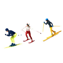 Realistische Skifahren-Menschen-Figurenmodell-Ski-Eisschnelllauf