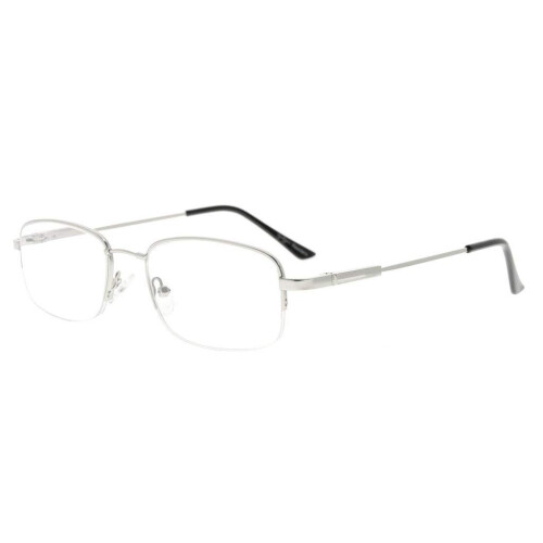 Bendable Titanium Reading Glasses +2.50 Silver HalfRim Flexible Memory Frame Lightweight Unisex Readers