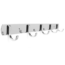 Stainless Steel 5 Hooks Wall Door Hanger for Kitchen Clothes, Durable SpaceSaving Coat Rack Organizer
