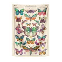 Tapisserie papillon beige verticale 28 x 38 pouces