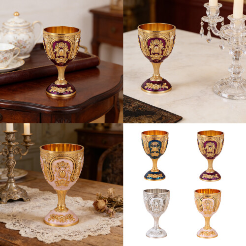 Classical Zinc Alloy Whiskeys Tasting Goblet-1 Silvery White 2