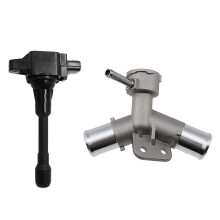 22448-1HC0A Ignition Coil with Aluminium Engine Radiator Filler Neck Coolant Thermostat Housing Water Pipe