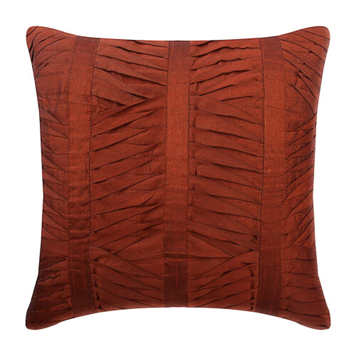 Capa de Almofada Personalizada, Cor Ferrugem, Estilo Europeu, 65x65cm (26x26 polegadas), Capas de Almofada de Seda Estilo Europeu, Listradas, com