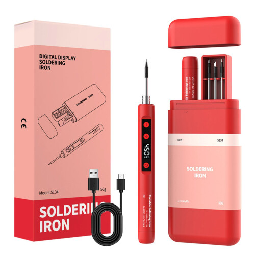 Portable USB Soldering Pen with 230-450 Adjustable-Red
