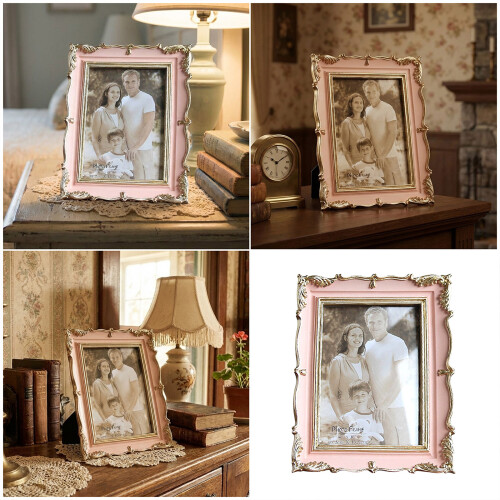 Tabletop Display Photo Frame with Carved-Light Green 7 inches 1