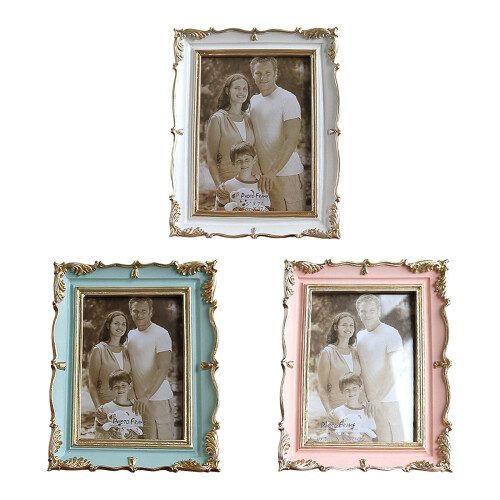Tabletop Display Photo Frame with Carved-Light Green 7 inches 2