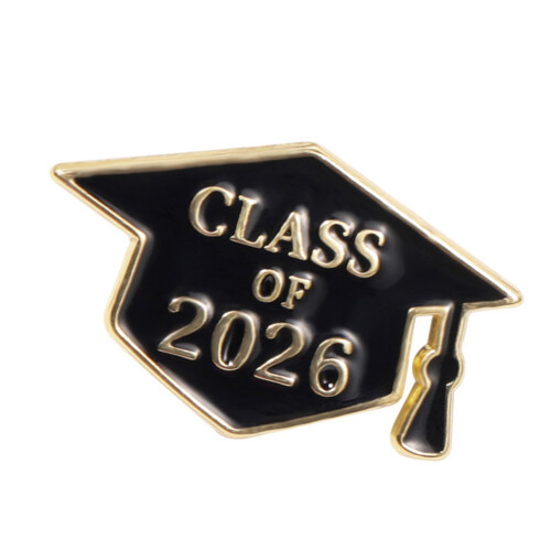Academic Hat Shaped Badge Brooch With Smooth Enamel Finish-33