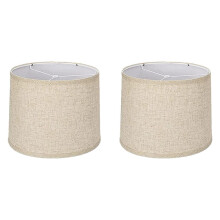 2 Pezzi Paralumi Paralumi nel Lino Naturale Paralumi nel Tessuto di Ricambio per Lampada da Tavolo Lampada da Terra-Beige