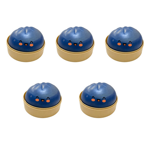 5Pcs Simulation Food Dumpling Press Toy with Steamer Squeeze-4