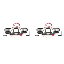 2X for TRX4 Metal Front Trophy Bumper with Light for 1/10 RC Crawler Car TRX4 -4