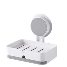 Soap Holder Wall Mount, Self Adhesive NoDrill Soap Dish with Removable Drain Tray for Bathroom and Shower