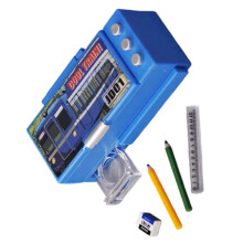 Pencil Box Functional Miniature Pencil Holder Container-Blue