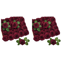 50 Pièces de Roses Artificielles, Fleurs Artificielles, Bouquets de Mariage, Centres de Table, Fête Prénuptiale, Décoration D'Intérieur, E
