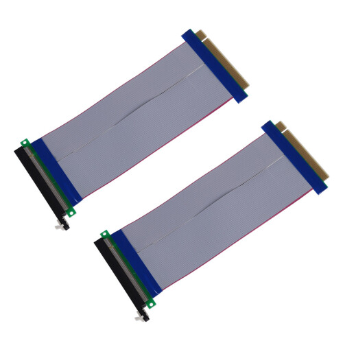 2X PCI-E Express 16X Riser Card Extender Extension Cable Ribbon Flex