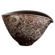 Pichet à Thé Rétro Argenté Doré de 170 Ml, Motif Floral, en Terre Cuite Grossière, Style Ancien, Idéal pour le Chahai, le Café et le Thé