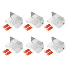 Magnetische Schranktürverschlüsse aus Edelstahl,-Silber 6Stk