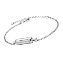 Unisex Stainless Steel Chain Bracelet With Hide Pills-silver