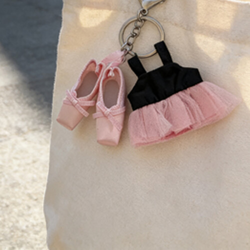 Rosa Mesh-Ballettschuh-Schlüsselanhänger, süßes 1