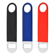 3 Pack Heavy Duty Stainless Steel Flat Bottle Opener, Solid and Durable Beer Openers, Red, Black, Green, 7 Inches