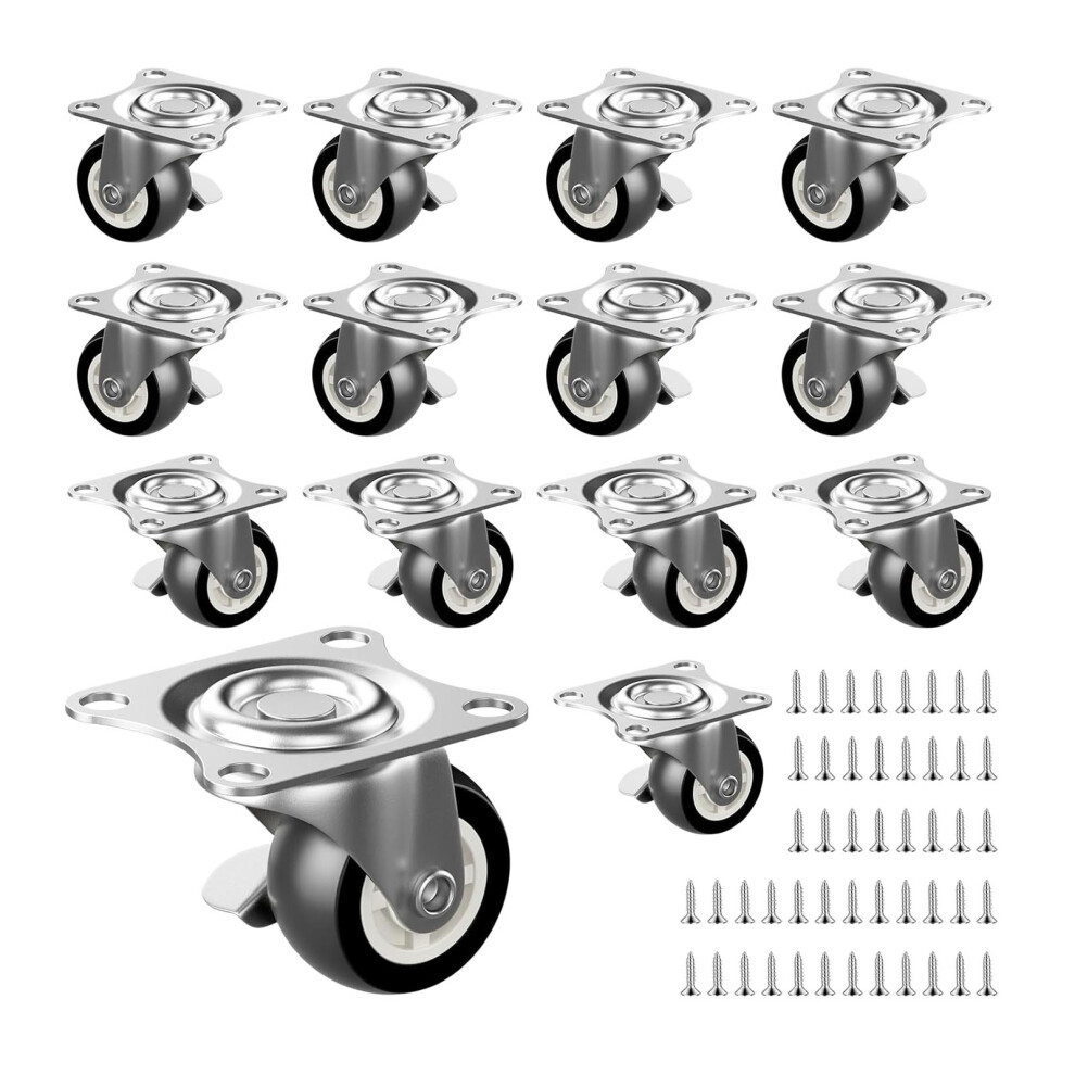 14Pcs Universal 1Inch Pvc Furniture Casters Roller Wheel For 7696001845530