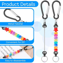 30Pcs Beadable Keychain Bars Sliver Bulk Blank Beadable Keychains Cute Metal Keychains Bar DIY Keychain Supplies A