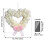 White Heart Rose Wreath Artificial Floral Decoration 5