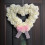 White Heart Rose Wreath Artificial Floral Decoration 4