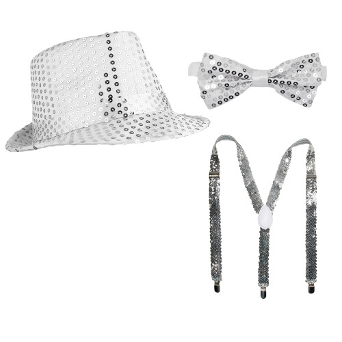Sequins Dance Star Costume 80s 90s Stage Outfit Hat-Set 4